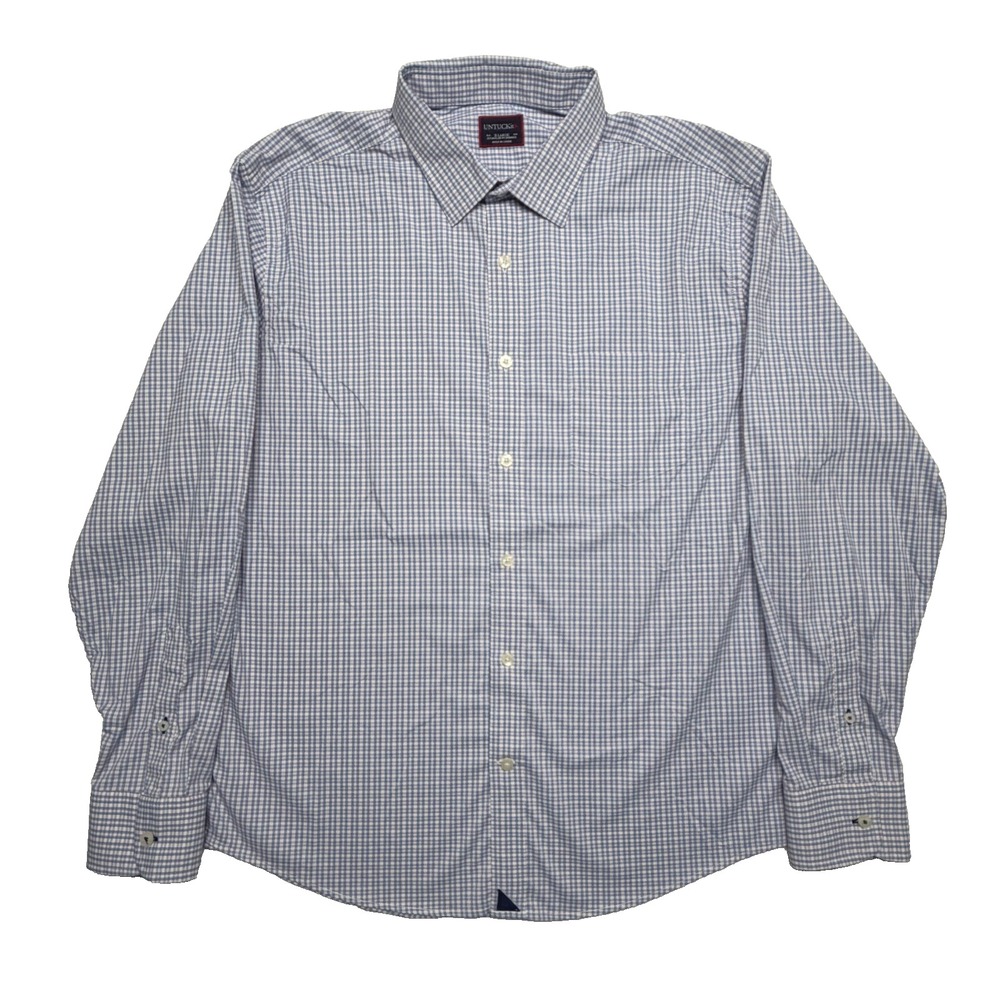 Untuckit Men's X-Large Shirt Plaid Button Down Long Sleeve